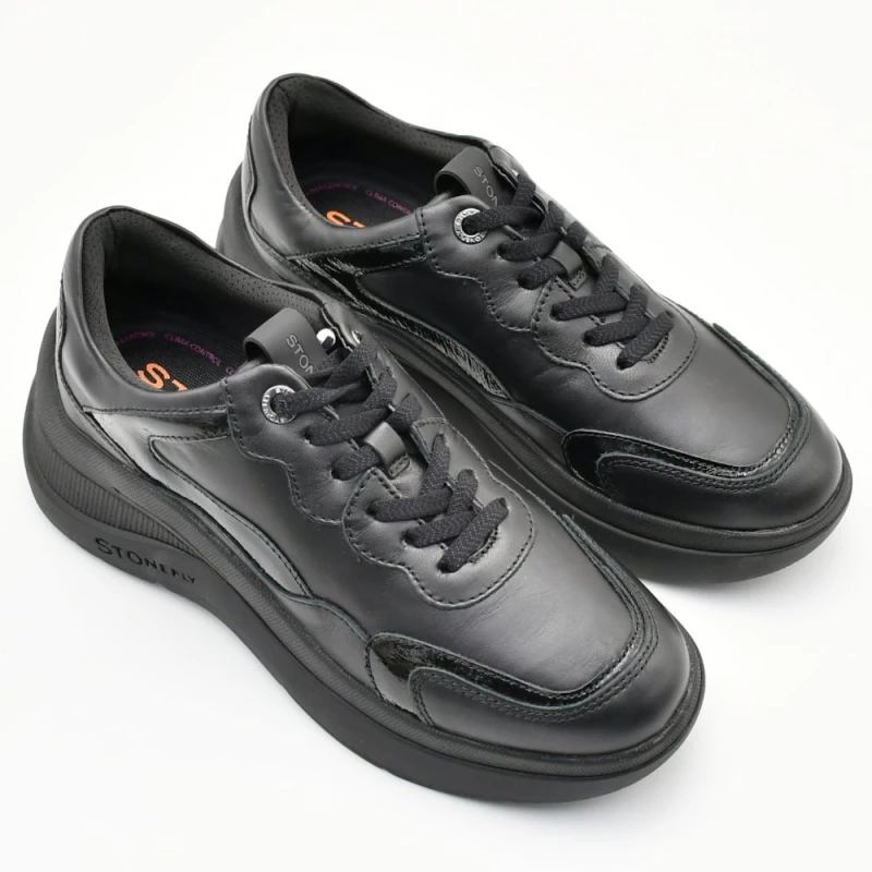 Sneakers Γυναικεία Stonefly 221676 000 Rocha 5 σε δέρμα μαύρα