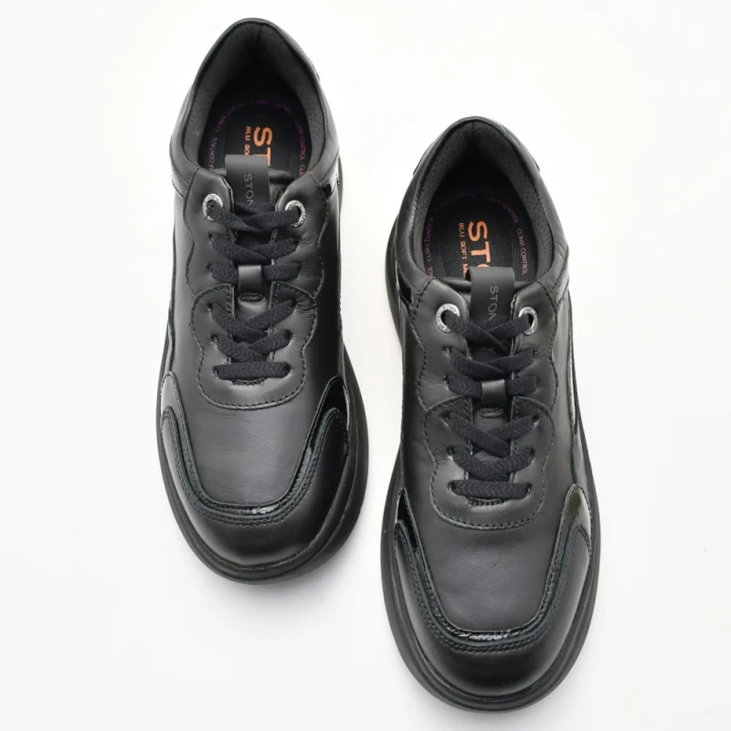 Sneakers Γυναικεία Stonefly 221676 000 Rocha 5 σε δέρμα μαύρα