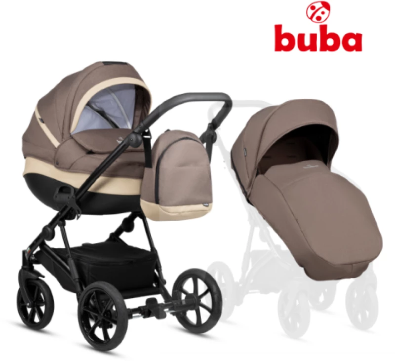 Πολυκαρότσι 2 Σε 1 Buba Zaza 2  Coffee Brown 024 Με Καλαθούνα
