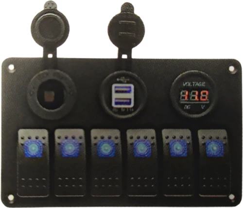 Πίνακας 6 Θ με Πρίζα Αναπτήρα + USB + Βολτόμετρο