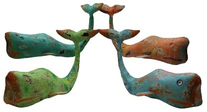 Διακοσμητική Φάλαινα Μεταλλική Multi Colour - Μπλέ