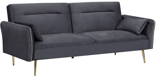FLICK Καναπές - Κρεβάτι Σαλονιού - Καθιστικού, 3Θέσιος Ύφασμα Velure Γκρι