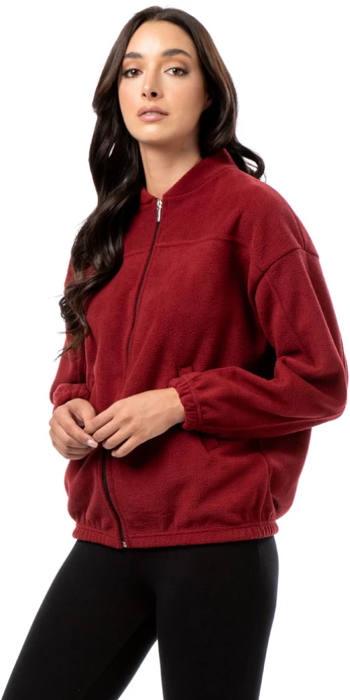 Ζακέτα fleece bomber#1413 μπορντο