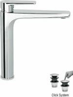 Μπαταρία Νιπτήρα Ψηλή Optima Plus Modea Χρωμέ 00-2504/1 για Επιτραπέζιο Νιπτήρα