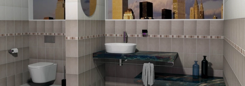 Πλακάκι Μπάνιου Manhattan Taupe 8284 (Γκρι-Καφέ) 20Χ25 CM