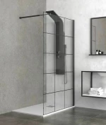 Διαχωριστικό Πάνελ Ντουζιέρας Free 1 Karag 90X200cm Decor 6mm Μαύρο