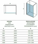 Διαχωριστικό Πάνελ Ντουζιέρας Free 1 Karag 90X200cm Decor 6mm Μαύρο