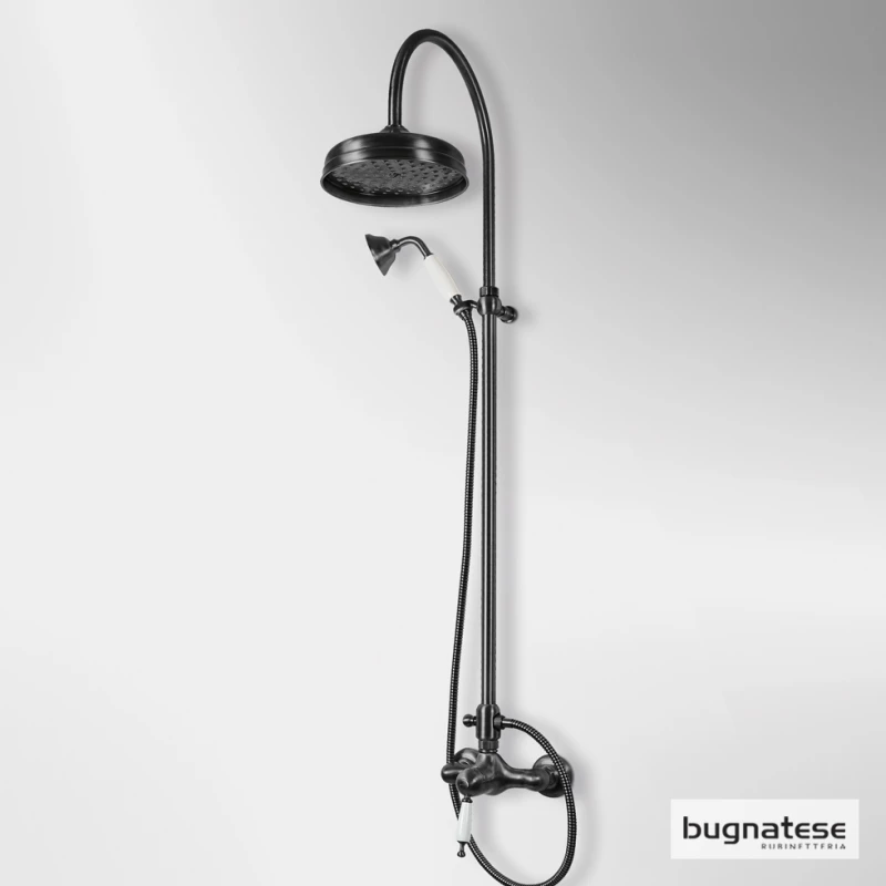 Στήλη Ντουζ με Μπαταρία Ρυθμιζόμενη 92-125cm Bugnatese Oxford Black Matt