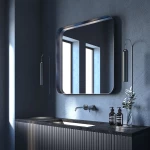 Κρεμαστός Καθρέπτης Iron Square 80x80 εκ. Τετράγωνος Black (Μαύρος)