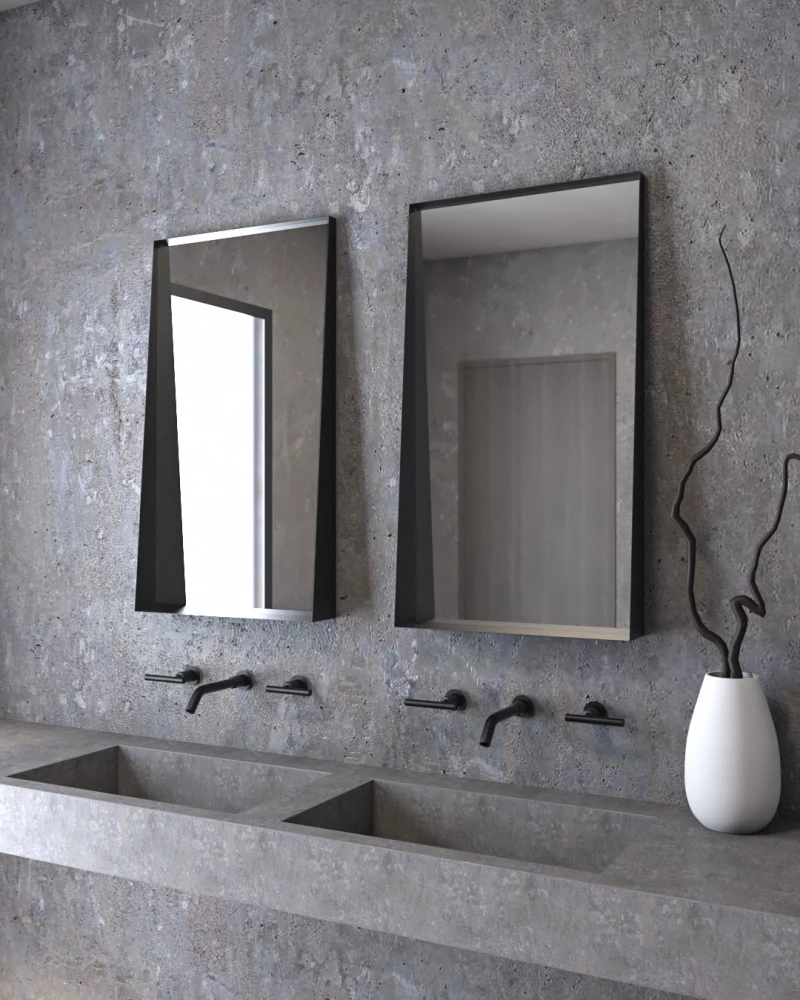 Κρεμαστός Καθρέπτης Shelf 50x90 εκ. Ορθογώνιος Χωρίς Led Black (Μαύρος)