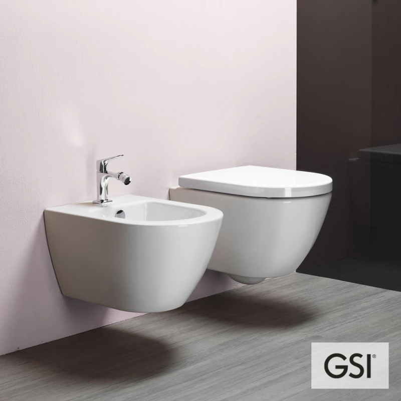 Μπιντέ Κρεμαστό Πορσελάνης GSI Pura 55cm 8865 Λευκό
