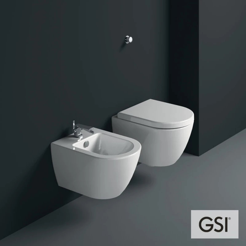 Μπιντέ Κρεμαστό Πορσελάνης GSI Pura 55cm 8865 Λευκό