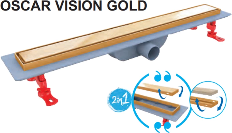 Κανάλι Ντουζιέρας Σιφών Duscheline Oscar Vision 60cm Χρυσό
