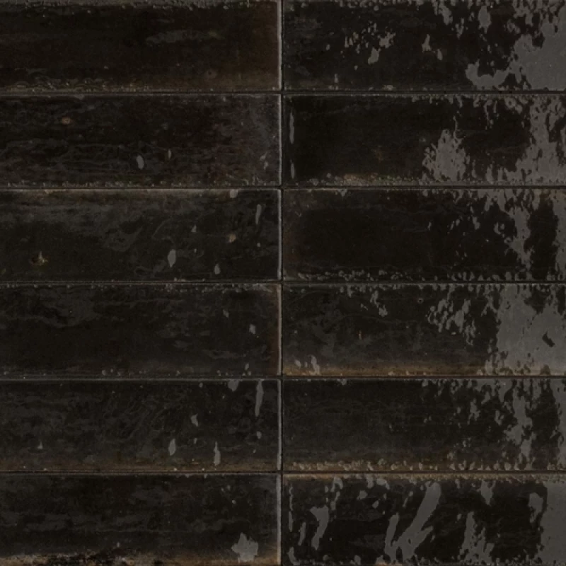Πλακάκι Marazzi 6x24 cm Lume Lux Black M6RP Μαύρο