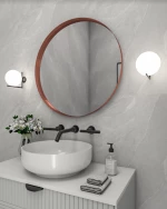 Κρεμαστός Καθρέπτης Iron Circle Slim Φ42 εκ. χωρίς Led Copper (Rame Χαλκού)