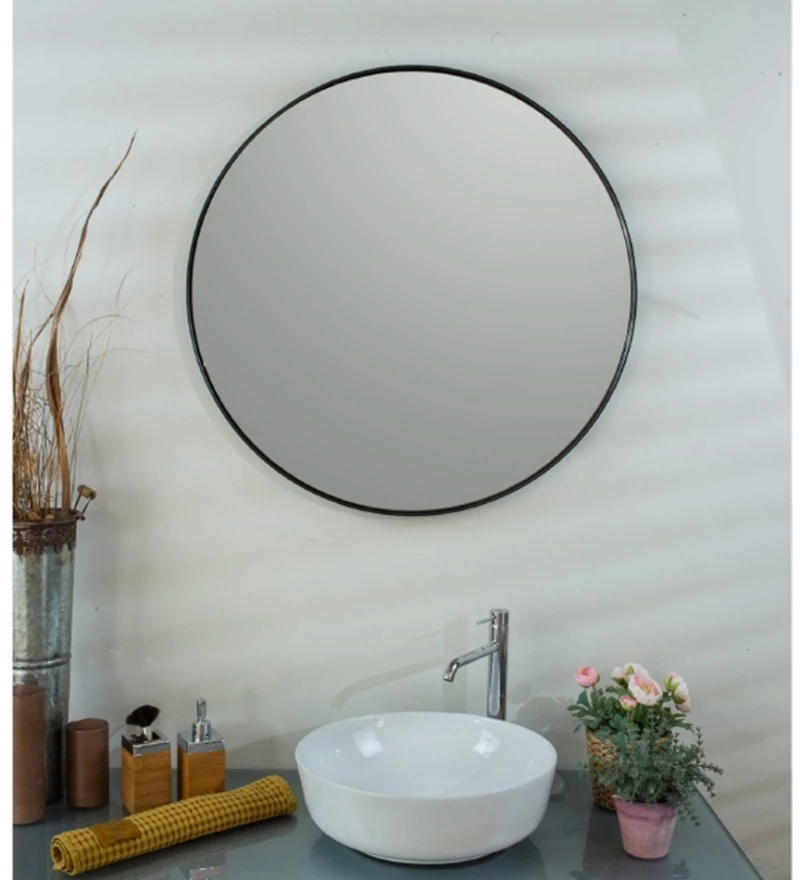 Κρεμαστός Καθρέπτης Iron Circle Slim Φ42 εκ. χωρίς Led Copper (Rame Χαλκού)