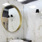 Κρεμαστός Καθρέπτης Iron Circle Φ80 εκ. Χωρίς Led Brushed (Βουρτσισμε΄νο Ίνοξ)