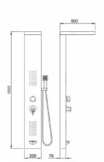Στήλη Ντουζ Υδρομασάζ Tema Hotel 53100-1 Χρωμέ Ματ