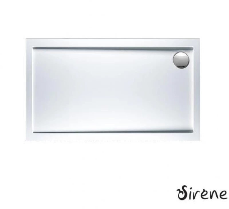 Ντουζιέρα Παραλληλόγραμμη Ακρυλική Sirene Extra Flat E14080-300 140x80x5.5cm Λευκή