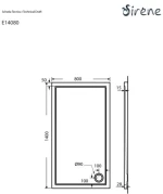 Ντουζιέρα Παραλληλόγραμμη Ακρυλική Sirene Extra Flat E14080-300 140x80x5.5cm Λευκή