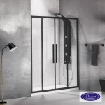 Ευθύγραμμη Καμπίνα Ντουζιέρας Devon Flow Slider 167-171x195cm Clear Glass SL2F170C-400 Black Matt