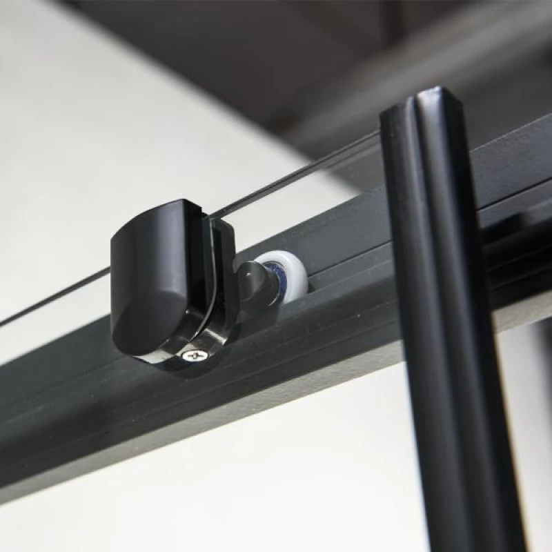 Ευθύγραμμη Καμπίνα Ντουζιέρας Devon Flow Slider 184-187x195cm Clear Glass SL2F180C-400 Black Matt