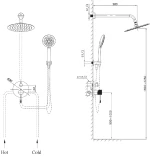 Σετ Εντοιχισμού Orabella Terra 10271 Χρωμέ Με Βραχίονα Οροφής 15135