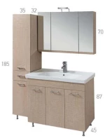 Βάση Επίπλου Μπάνιου Laminate Mabo Apia 80 cm Με Νιπτήρα