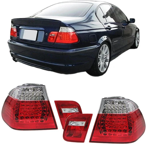Πισινά Φανάρια Set Για Bmw 3 E46 Sedan 98-01 Led Κόκκινο/Crystal Eagle Eyes