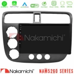 Nakamichi NAM5260 Series 4Core Android12 4+64GB Honda Civic 2001-2005 Navigation Multimedia Tablet 9" Με Carplay & Android Auto