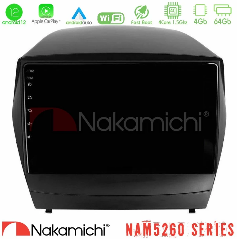 Nakamichi NAM5260 Series 4Core Android12 4+64GB Hyundai IX35 Auto A/C Navigation Multimedia Tablet 9" Με Carplay & Android Auto