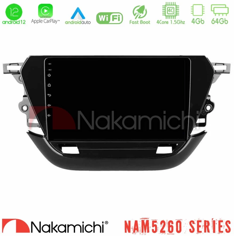 Nakamichi NAM5260 Series 4Core Android12 4+64GB Opel Corsa F 2019-2023 Navigation Multimedia Tablet 9" Με Carplay & Android Auto