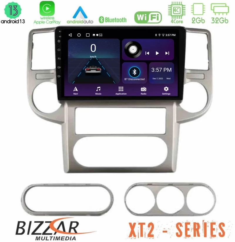 Bizzar XT2 Series 4Core Android13 2+32GB Nissan X-Trail 2003-2007 Navigation Multimedia Tablet 10"