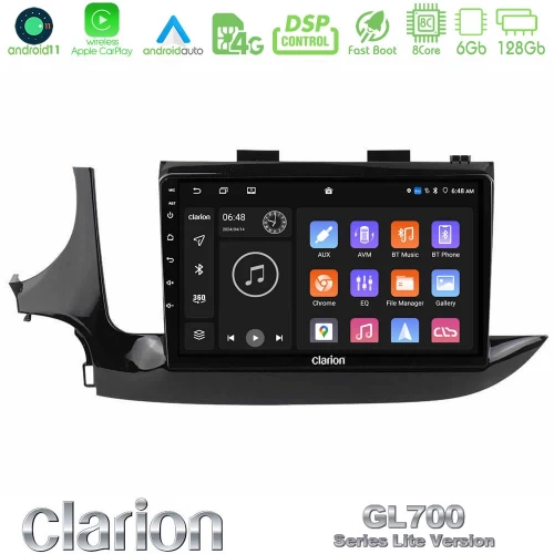 Clarion GL700 Lite Series 8Core Android11 6+128GB Opel Mokka 2016-2020 Navigation Multimedia Tablet 9" Με Carplay & Android Auto
