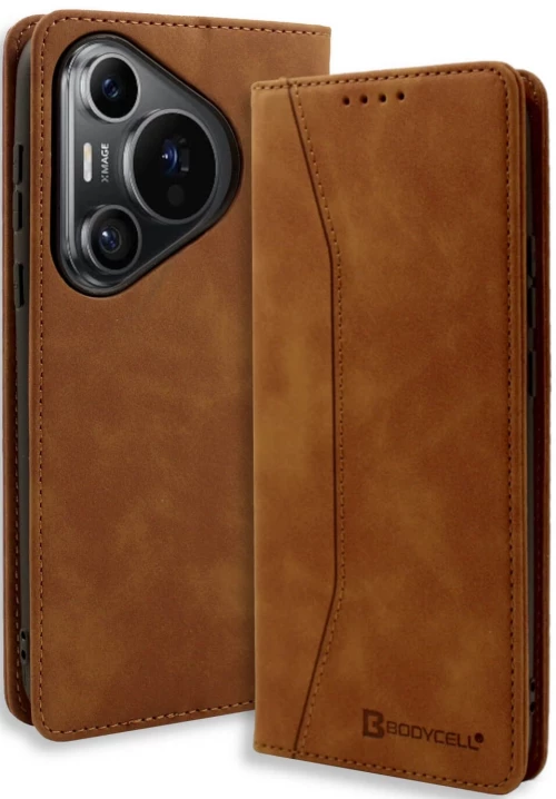 Θήκη Πορτοφόλι - Huawei Pura 70 - Bodycell Book Case - Brown (5206015072079)