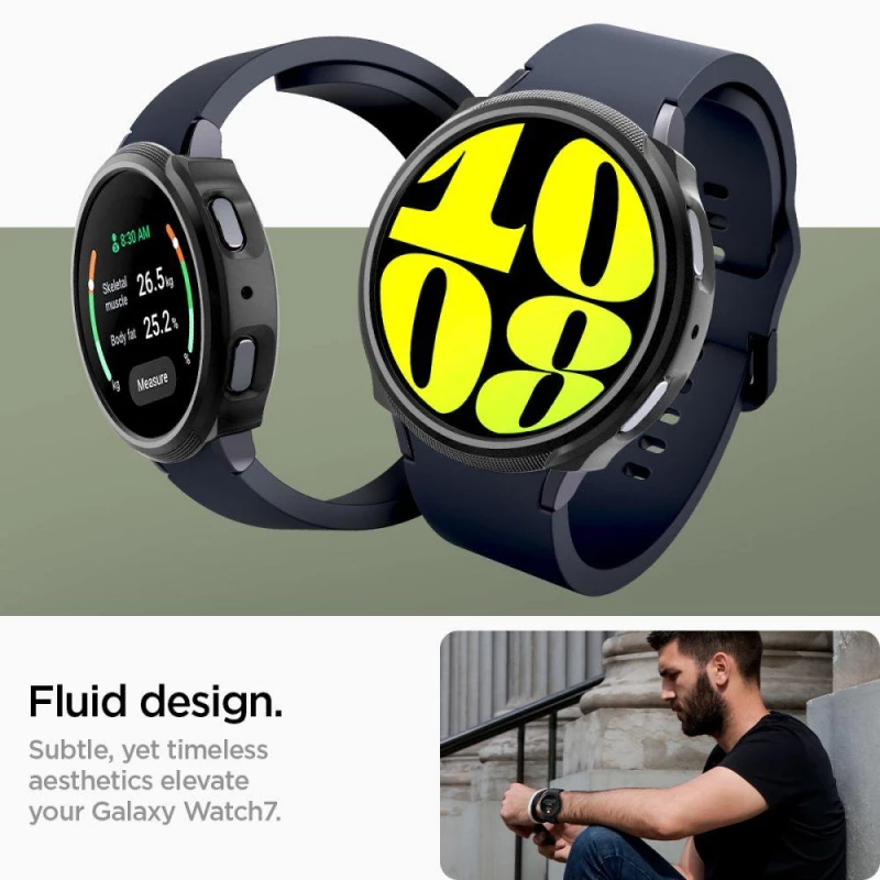 Spigen Liquid Air - Θήκη Σιλικόνης Samsung Galaxy Watch 7 40mm - Matte Black (ACS07899)