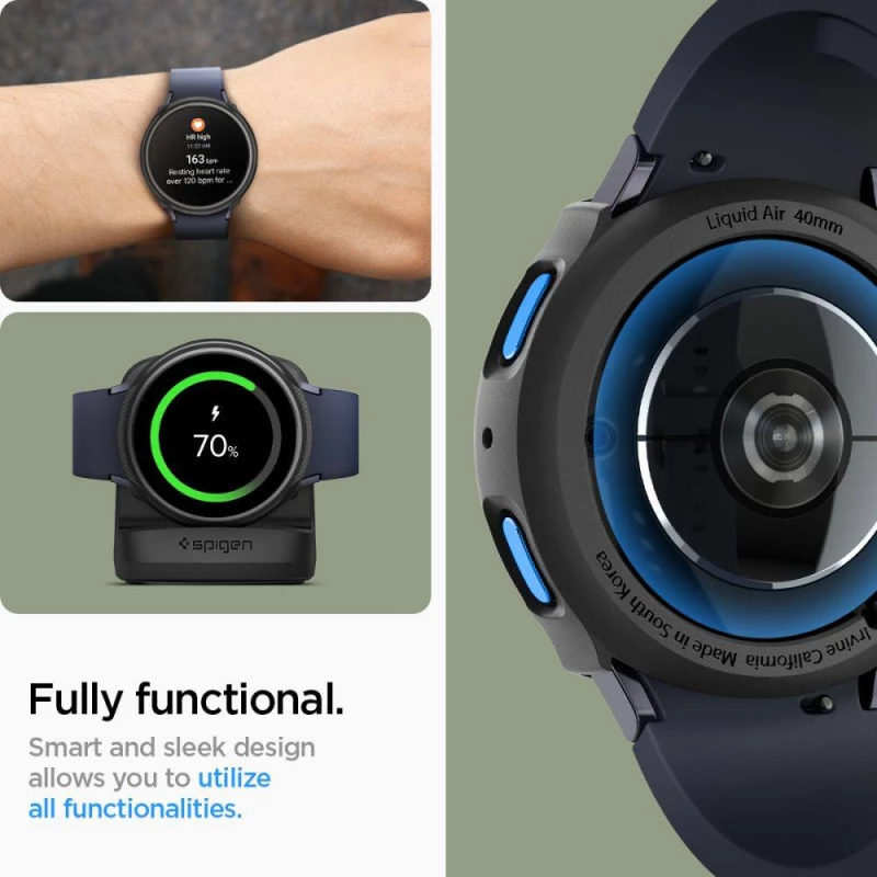 Spigen Liquid Air - Θήκη Σιλικόνης Samsung Galaxy Watch 7 40mm - Matte Black (ACS07899)