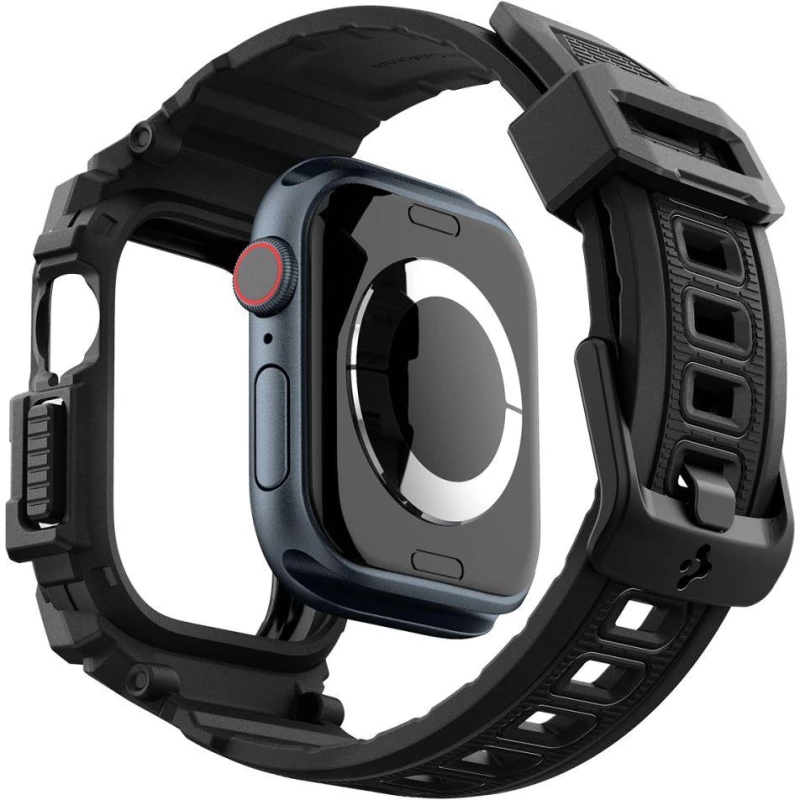 Unibody Θήκη Σιλικόνης - Apple Watch 10 42mm - Spigen Rugged Armor Pro - Matte Black (ACS08591)