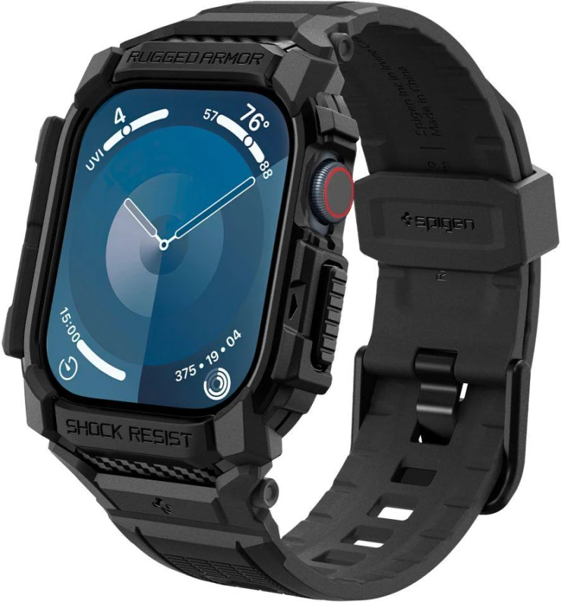 Unibody Θήκη Σιλικόνης - Apple Watch 10 42mm - Spigen Rugged Armor Pro - Matte Black (ACS08591)