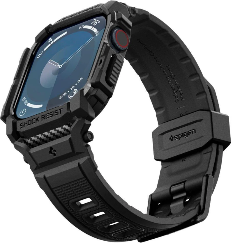 Unibody Θήκη Σιλικόνης - Apple Watch 10 42mm - Spigen Rugged Armor Pro - Matte Black (ACS08591)