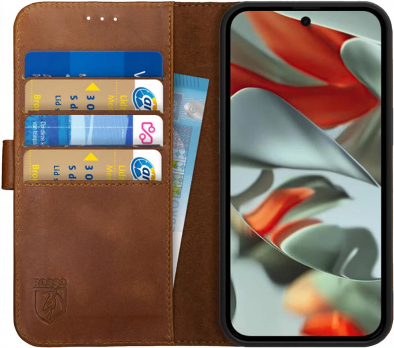 Θήκη Google Pixel 9 Pro XL - Rosso Deluxe Δερμάτινη Πορτοφόλι - Brown (8719246449567)