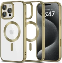Θήκη Apple iPhone 16 Pro Max - Tech-Protect MagFlex Διάφανη Σιλικόνης με MagSafe - Satin Gold (5906302312153)
