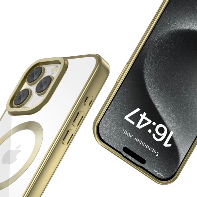 Θήκη Apple iPhone 16 Pro Max - Tech-Protect MagFlex Διάφανη Σιλικόνης με MagSafe - Satin Gold (5906302312153)