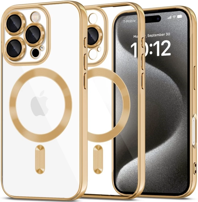 Θήκη Apple iPhone 16 Pro Max - Tech-Protect MagFlex Διάφανη Σιλικόνης με MagSafe - Shiny Gold (5906302311415)