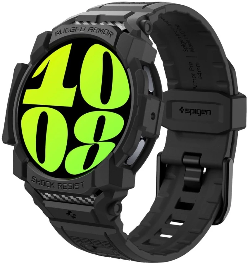 Θήκη Samsung Galaxy Watch 7 44mm - Spigen Rugged Armor Pro Unibody Σιλικόνης - Matte Black (ACS08338)