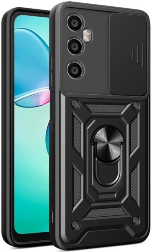 Θήκη Realme C65 4G - Bodycell Armor Slide Ανθεκτική με Κάλυμμα για την Κάμερα & Μεταλλικό Ring Holder - Black (5206015078750)
