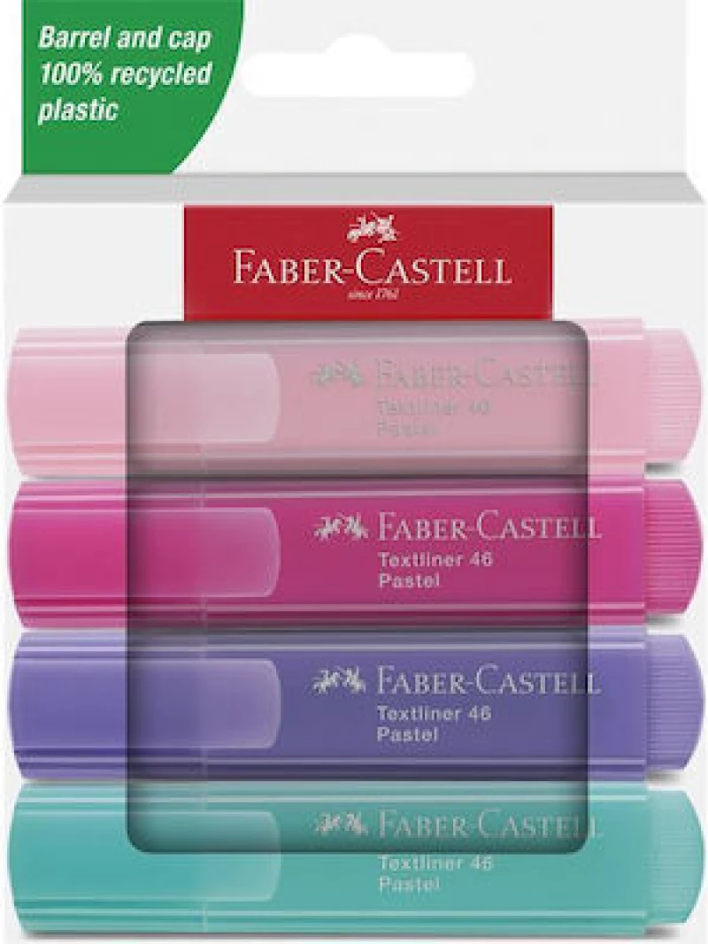 Μαρκαδόροι Υπογράμμισης Faber-Castell Pastel 4τμχ 254654