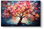 Πίνακας σε Καμβά "pink Tree" Megapap Ψηφιακής Εκτύπωσης 100x70x3εκ.