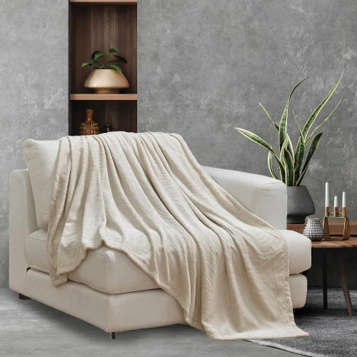 Ριχτάρι Διθέσιο (170x240) Jungle Εκρού Flannel Borea