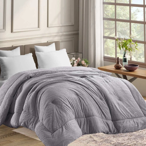 Κουβερτοπάπλωμα Υπέρδιπλο Jungle (220x240) Γκρι Borea